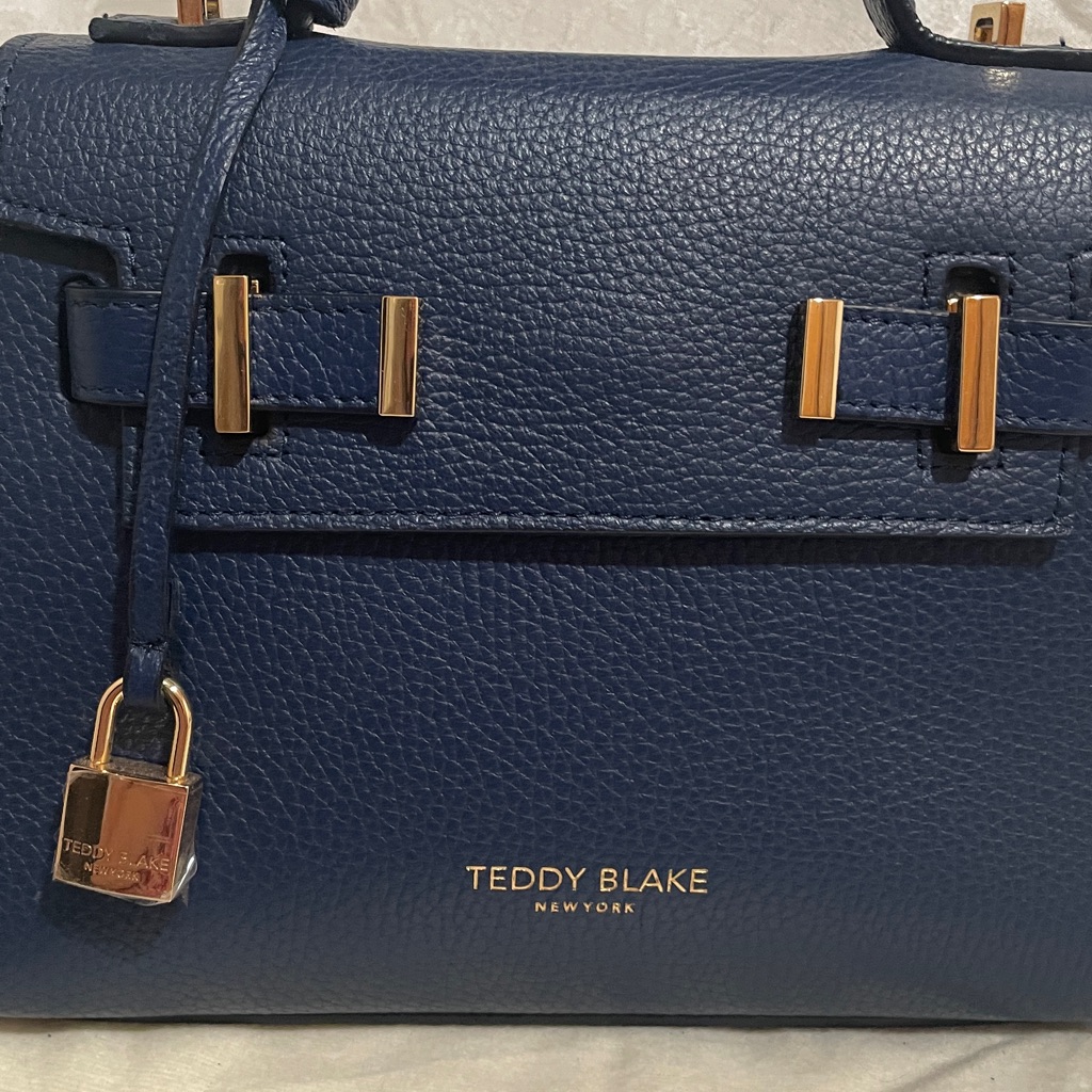 Teddy Blake Dark Navy Ava 9 Inch Leather Top-Handle Satchel — image 6 of 8